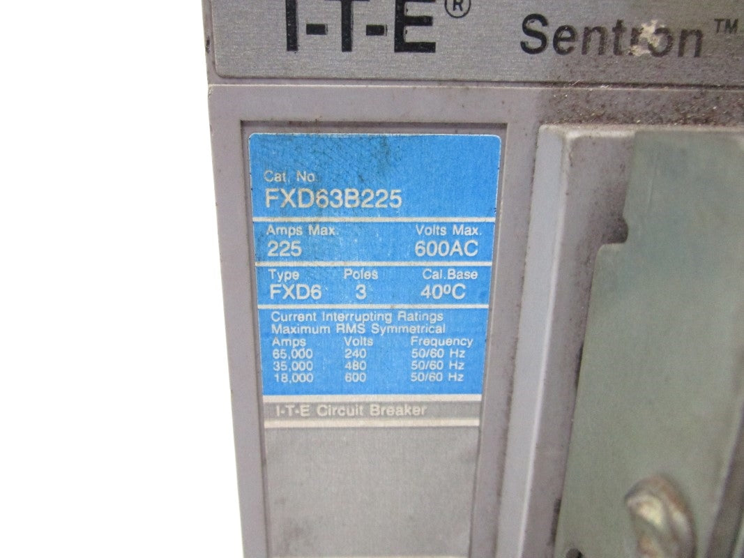SIEMENS FXD63B225 600VAC 225A UNMP
