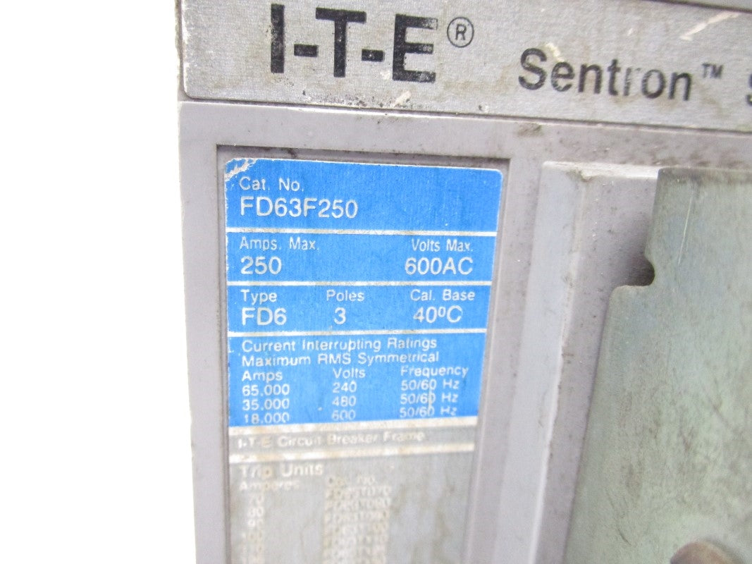 ITE FD63F250 600VAC 250A UNMP