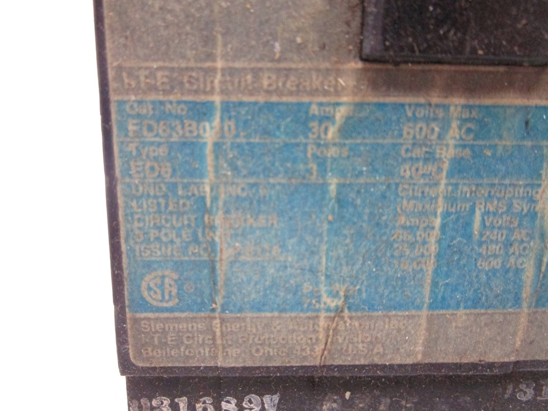 ITE ED63B030 600VAC 30A UNMP