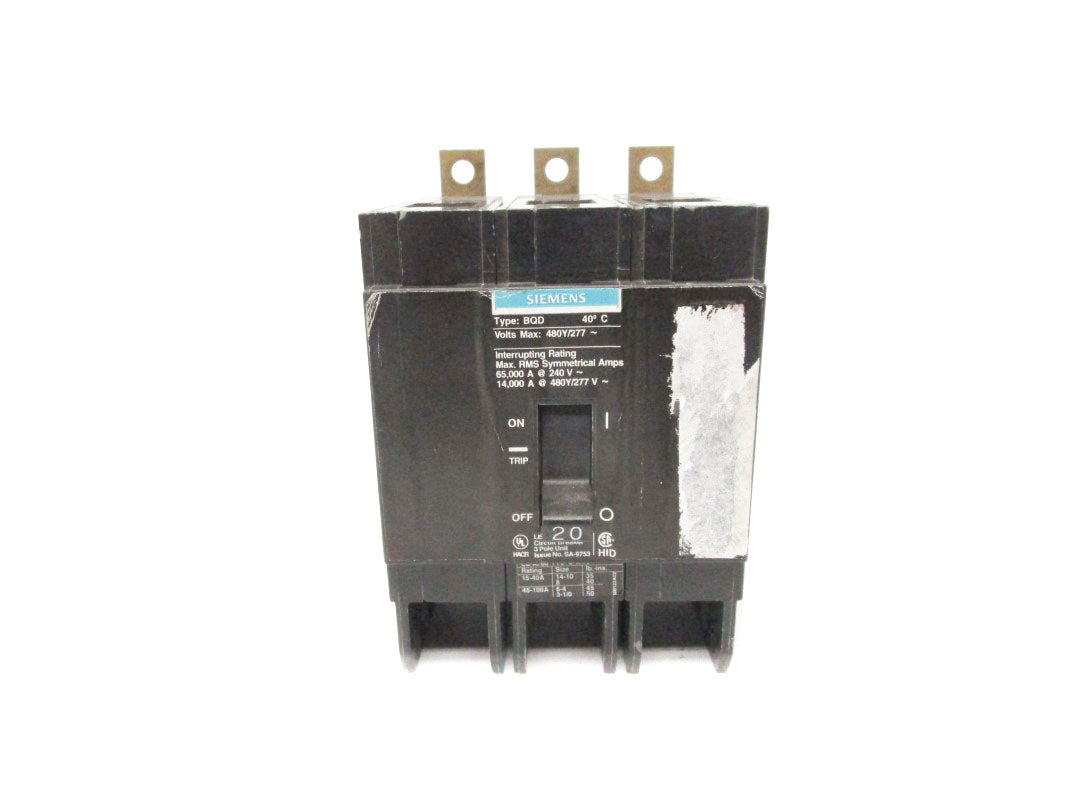 SIEMENS BQD320 277V 20A UNMP