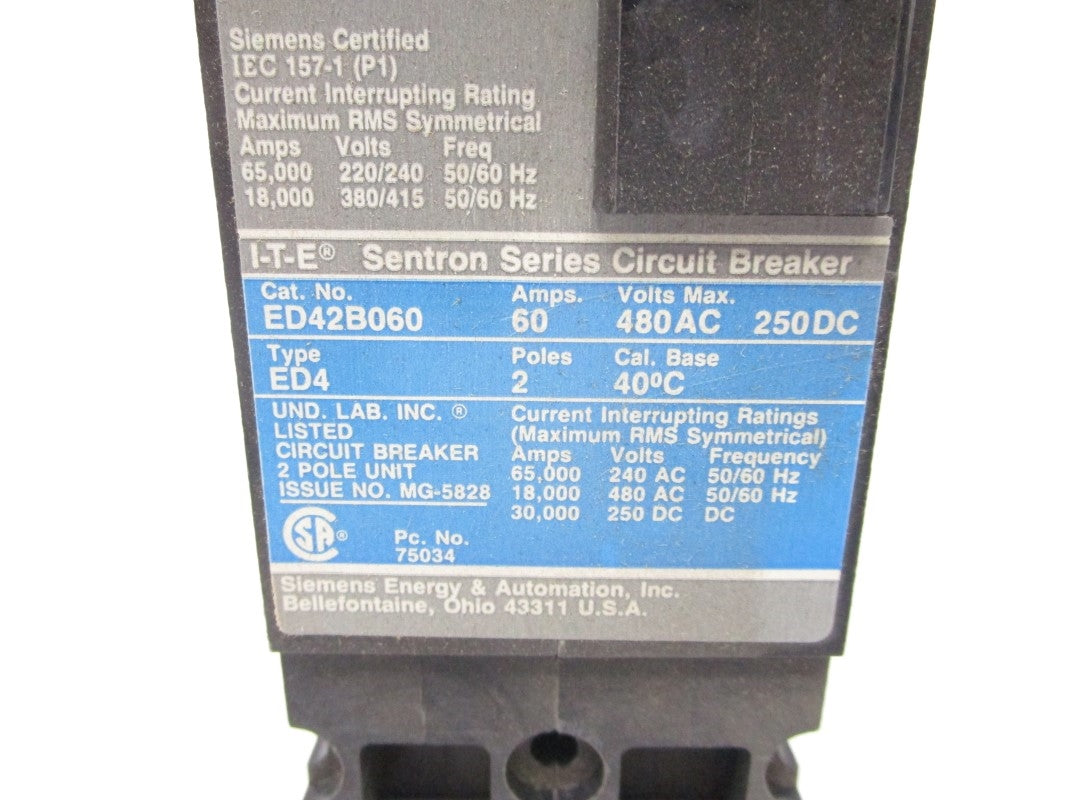 ITE ED42B060 480VAC 60A NSMP