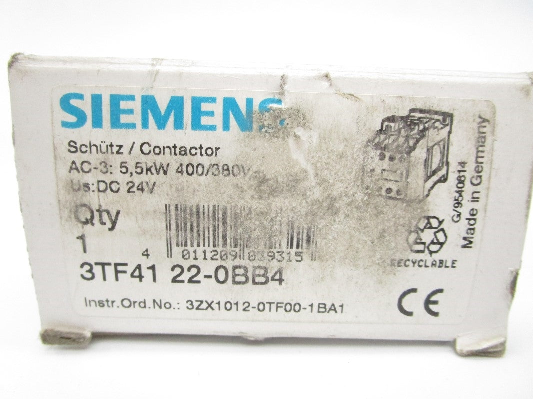 SIEMENS 3TF4122-0BB4 24VDC 18A NSMP