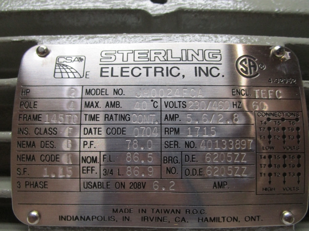 STERLING ELECTRIC JH0024FCA NSMP