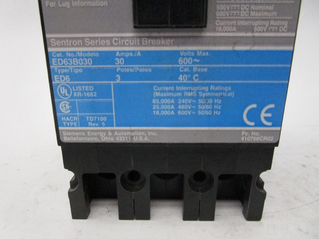 SIEMENS ED63B030 600V 30A NSNP