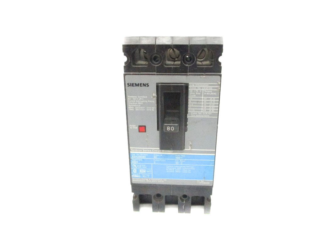 SIEMENS ED43B080 480V 80A UNMP