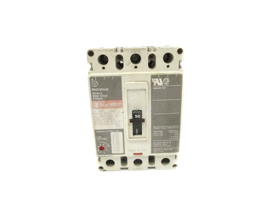 WESTINGHOUSE HMCP050K2C SER. C 600VAC 50A UNMP