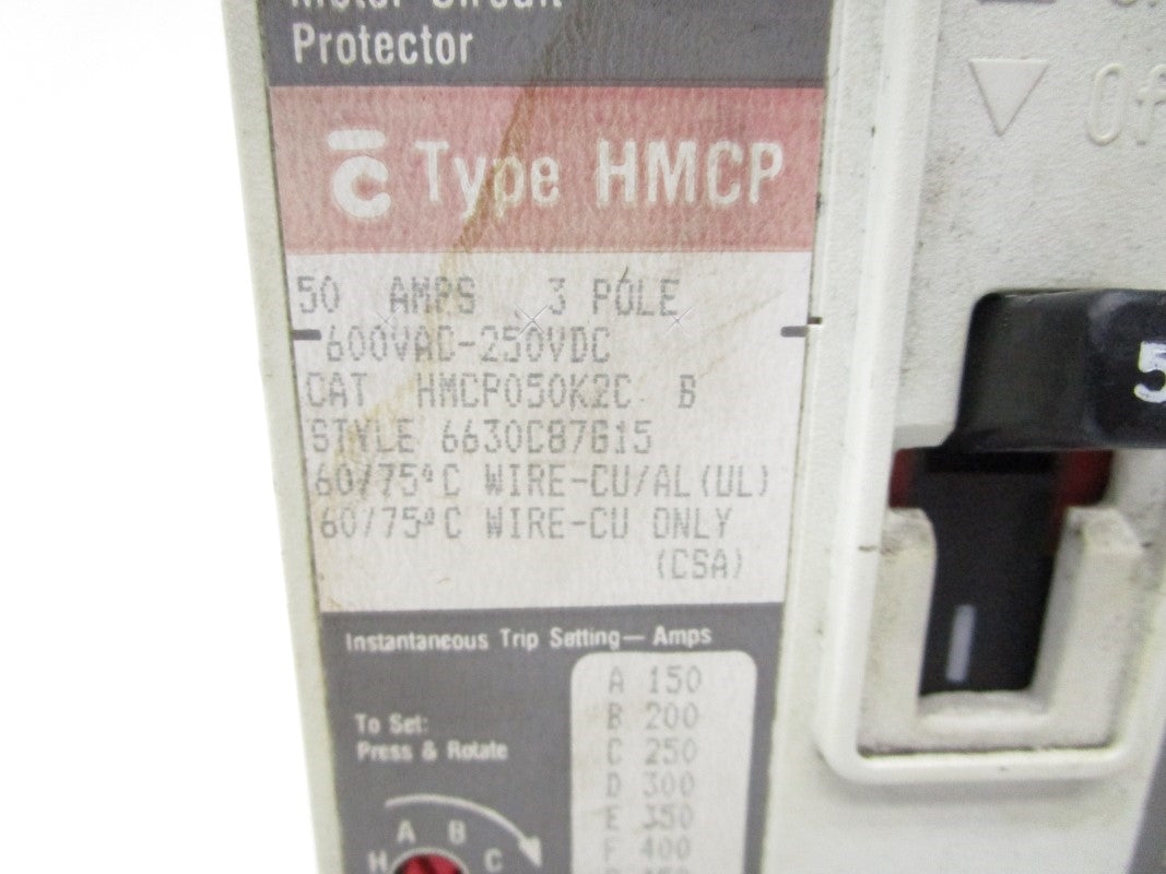 WESTINGHOUSE HMCP050K2C SER. C 600VAC 50A UNMP