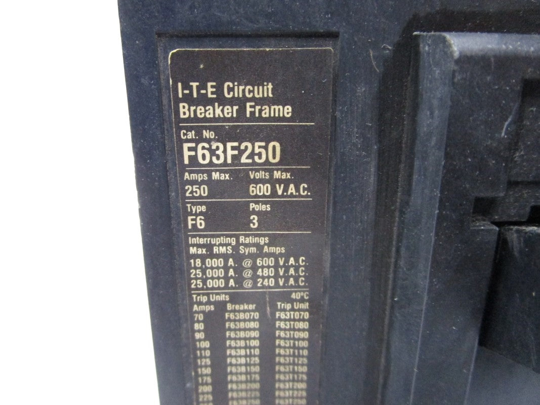ITE F63F250 600VAC 250A UNMP