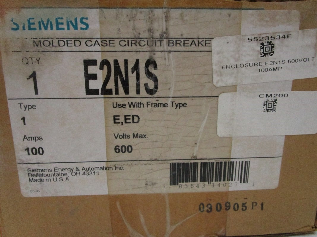 SIEMENS E2N1S 600VAC 100A NSMP