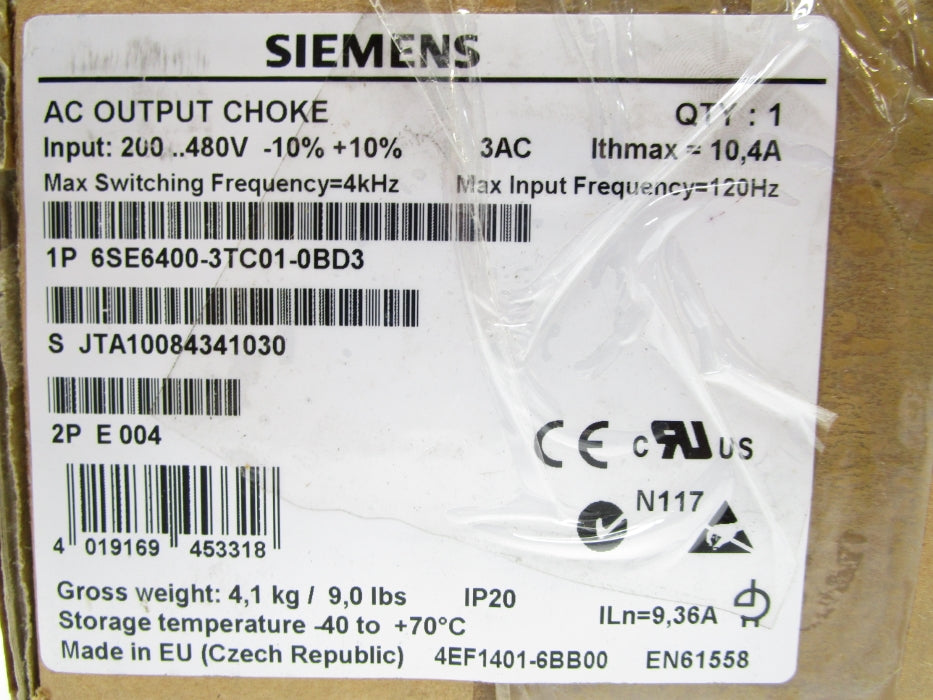 SEMIENS 6SE6400-3TCO1-0BD3 NSMP