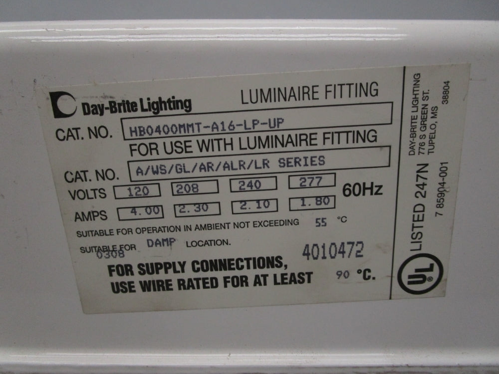 DAY-BRITE LIGHTING HB0400MMT-A16-LP-UP UNMP