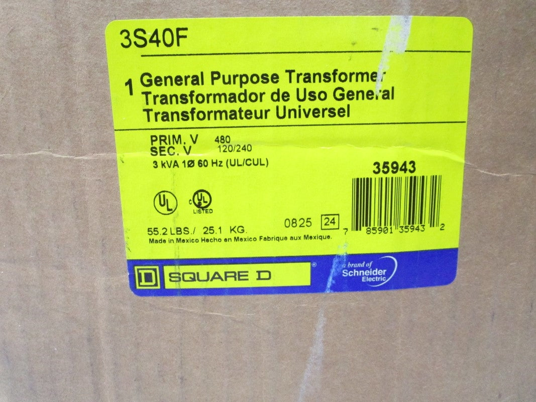 SQUARE D 3S40F 480V (AS PICTURED) NSMP