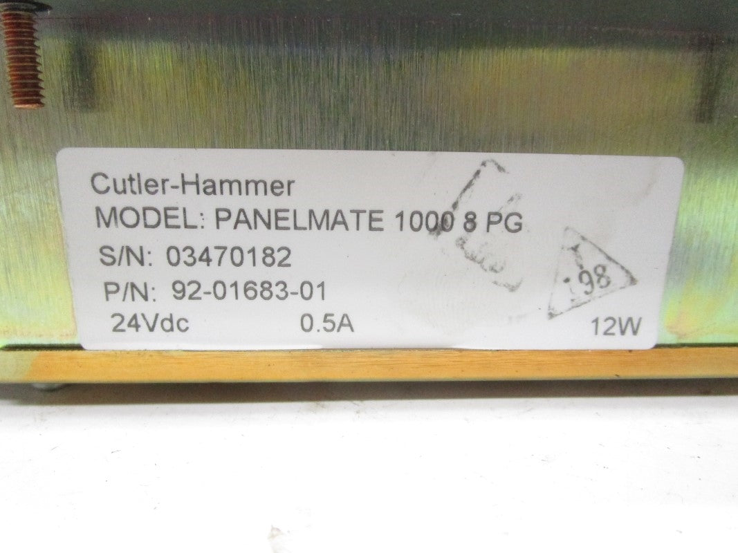 CUTLER HAMMER PANELMATE10008PG 92-01683-01 24VDC 0.5A NSNP