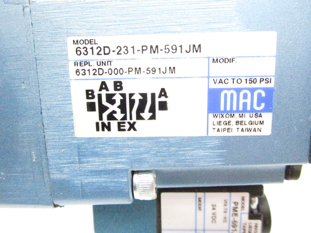 MAC 6312D-231-PM-591JM 24VDC 25-150PSI NSMP