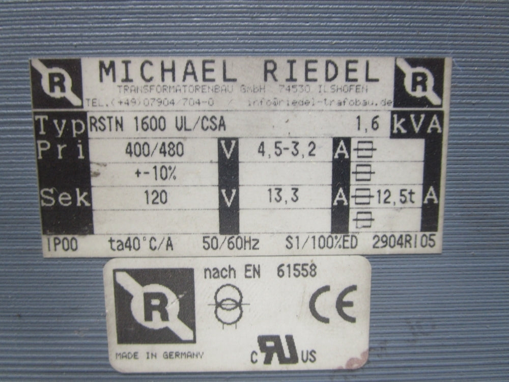 MICHAEL RIEDEL RSTN1600VL/CSA UNMP