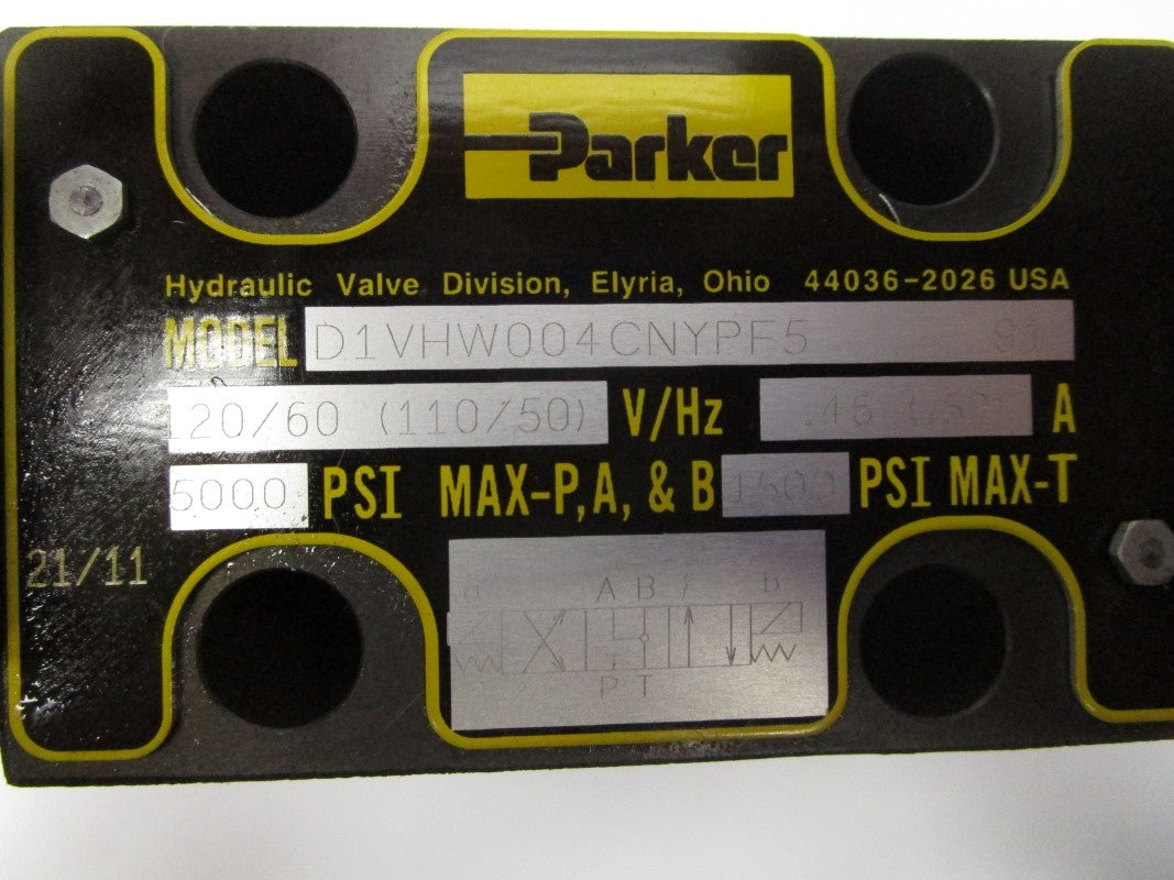 PARKER D61VW001C4NYPF5 110V 0.46A 3000PSI NSNP