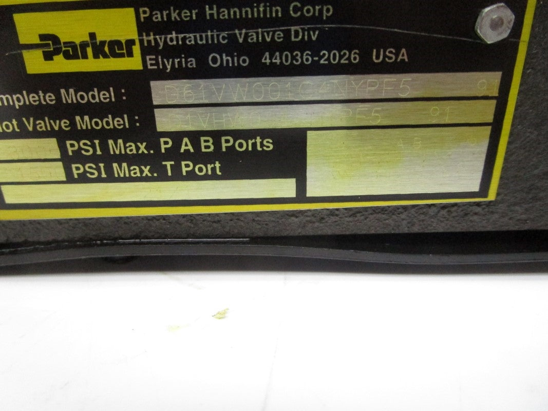 PARKER D61VW001C4NYPF5 110V 0.46A 3000PSI NSNP