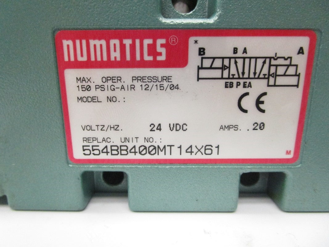 NUMATICS 554BB400MT14X61 24VDC 20A 150PSI NSNP
