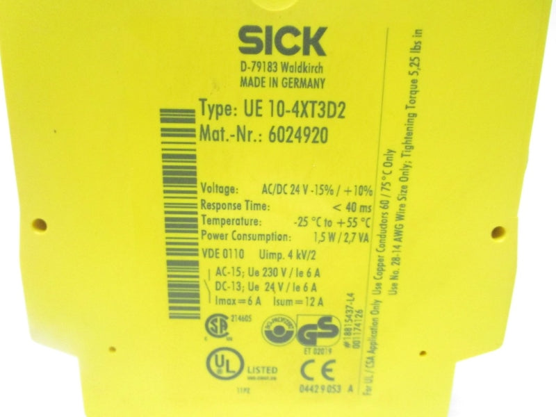 SICK UE10-4XT3D2 6024920 24VAC/DC 6A NSMP