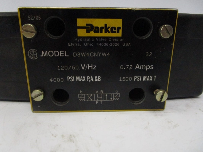 PARKER D3W4CNYW4 120V 0.72A 4000PSI NSNP