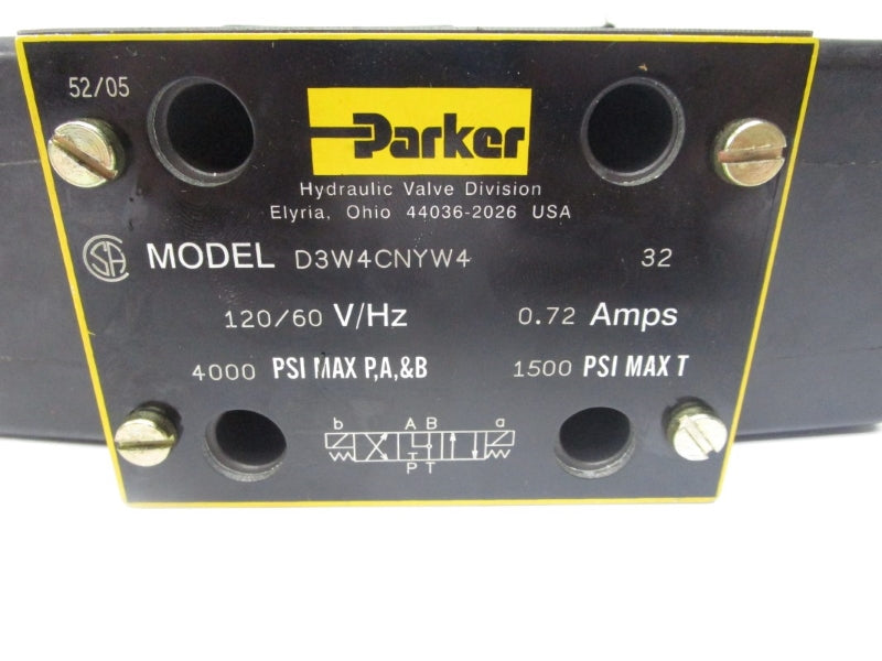 PARKER D3W4CNYW4 120V 0.72A 4000PSI NSMP
