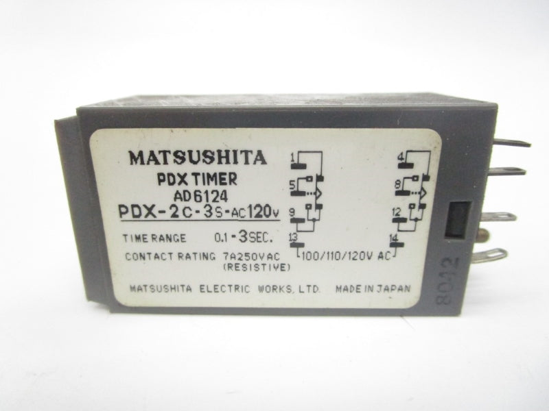 MATSUSHITA PDX-2C-3S-AC120V AD6124 250VAC 7A 0.1-3S UNMP