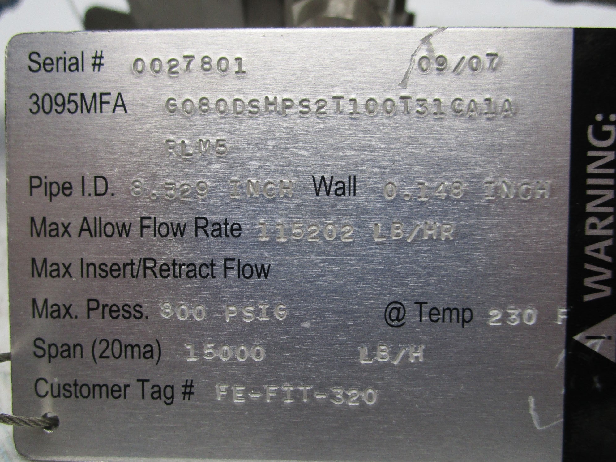 ROSEMOUNT 3095MFAG080DSHPS2T100T31CA1A 300PSIG  NSNP
