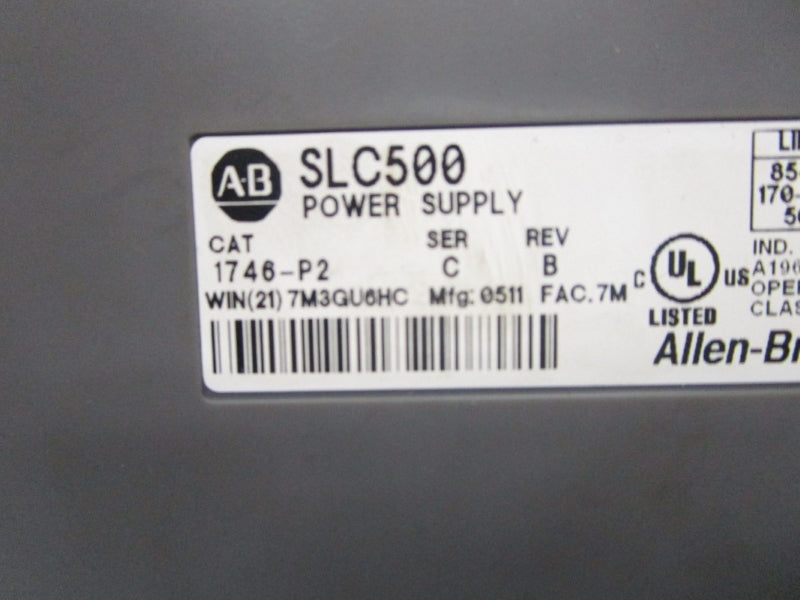 ALLEN BRADLEY 1746-P2 SER. C 170-265VAC 0.96A UNMP