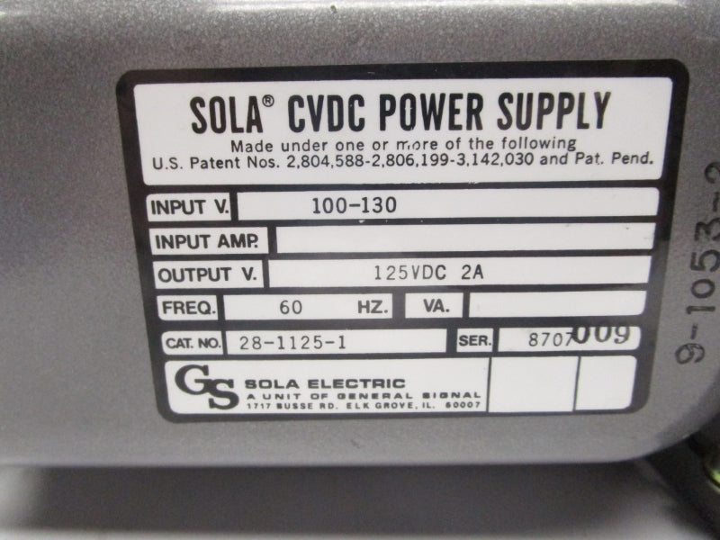 SOLA 28-1125-1 100-130V NSNP