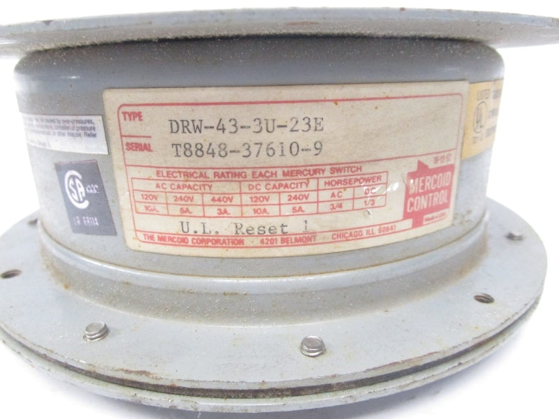 MERCOID CONTROLS DRW-43-3U-23E 440VAC 3A UNMP