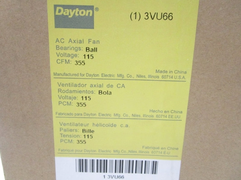 DAYTON 3VU66 115V 0.27/0.25A NSMP