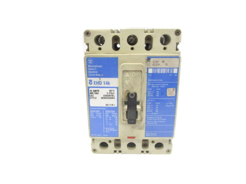 WESTINGHOUSE EHD3015L 480VAC 15A UNMP