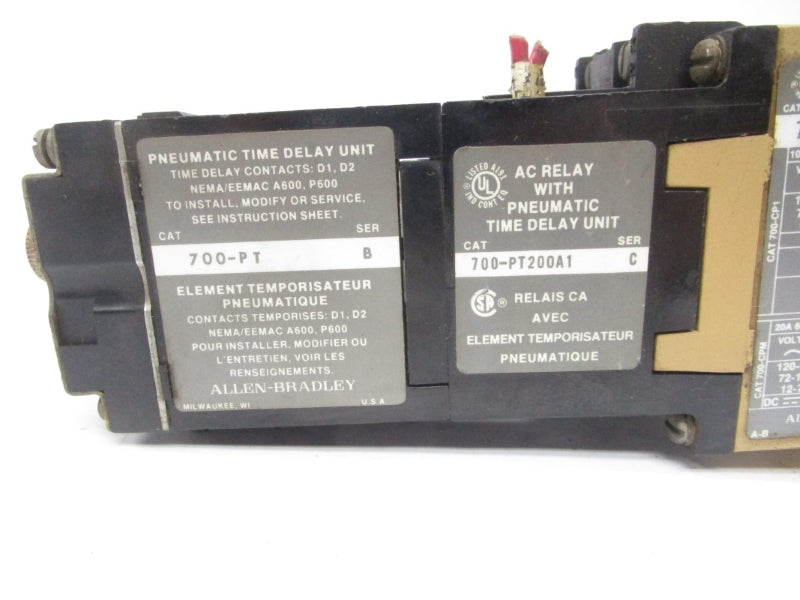 ALLEN BRADLEY 700-P200A1 SER. B 600VAC 10A UNMP
