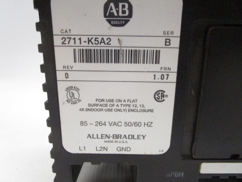 ALLEN BRADLEY 2711-K5A2 SER. B 85-264VAC F/W 1.07 UNMP