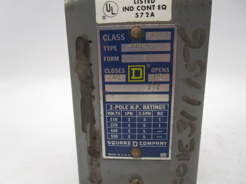 SQUARE D 9013AHG-3 550V UNMP
