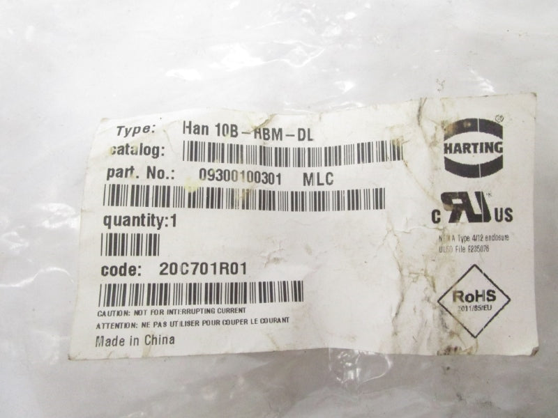 HARTING 09300100301 HAN10B-HBM-DL NSMP