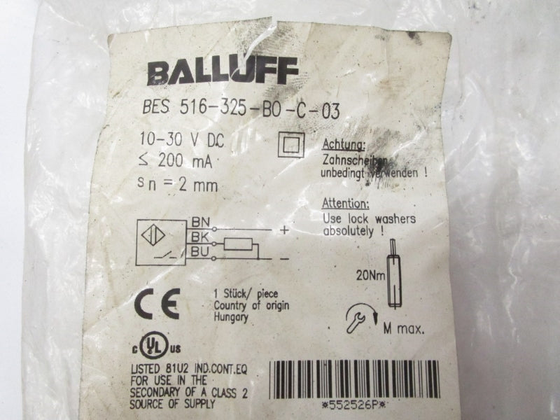 BALLUFF BES516-325-BO-C-03 10-30VDC NSMP