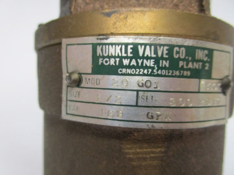 KUNKLE 20G01 300PSI 1-1/2" NSNP
