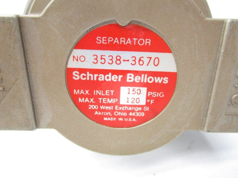 SCHRADER BELLOWS 3538-3670 150PSI 120'F NSNP