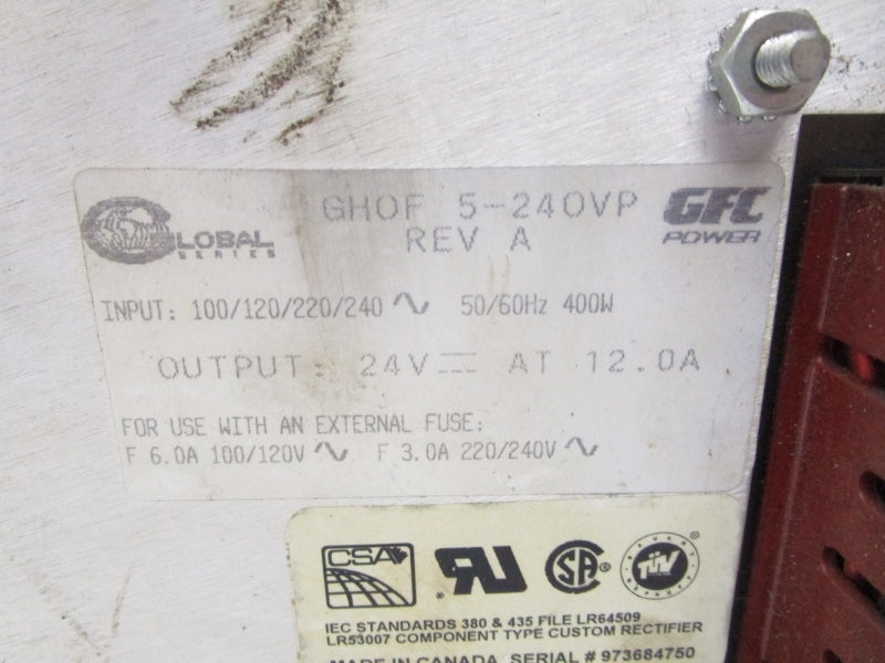 GLOBAL GHOF5-240VP 240V 12A UNMP