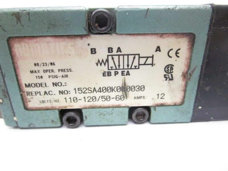 NUMATICS 152SA400K000030 110-120V .12A 150PSI UNMP