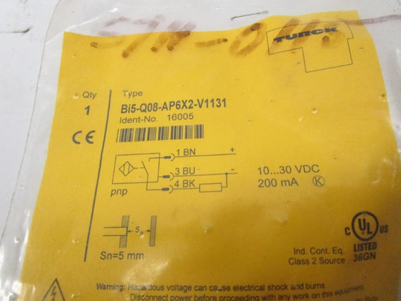 TURCK BI5-Q08-AP6X2-V1131 16005 10-30VDC NSMP