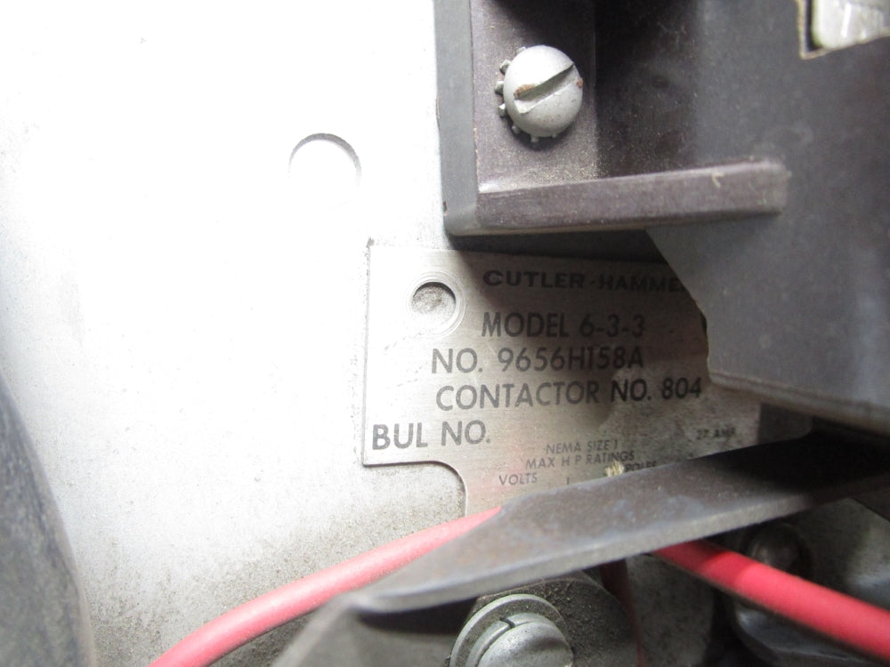 CUTLER HAMMER 6-3-3 9656H158A UNMP