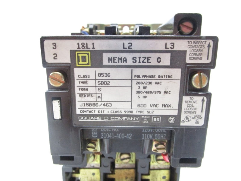 SQUARE D 8536BO2V02S SER. A 110/120V NSNP