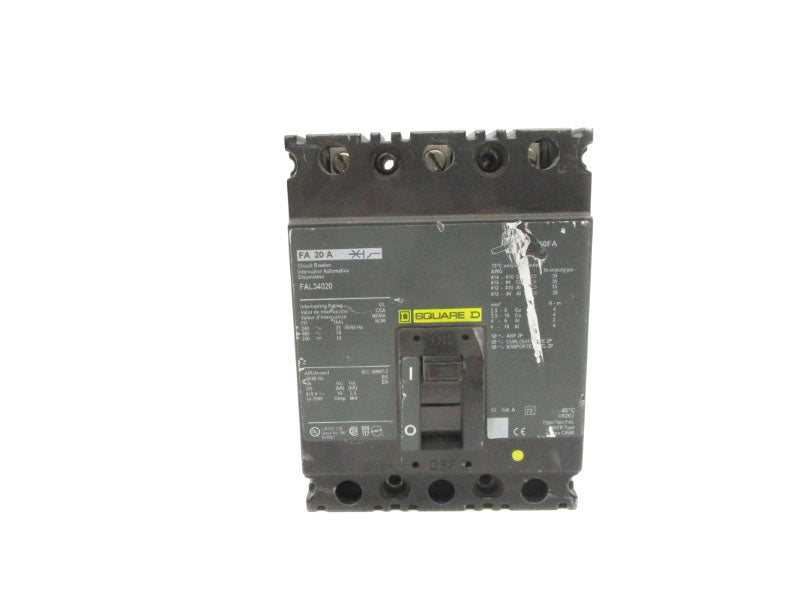 SQUARE D FAL34020 480VAC 20A (GREEN) UNMP