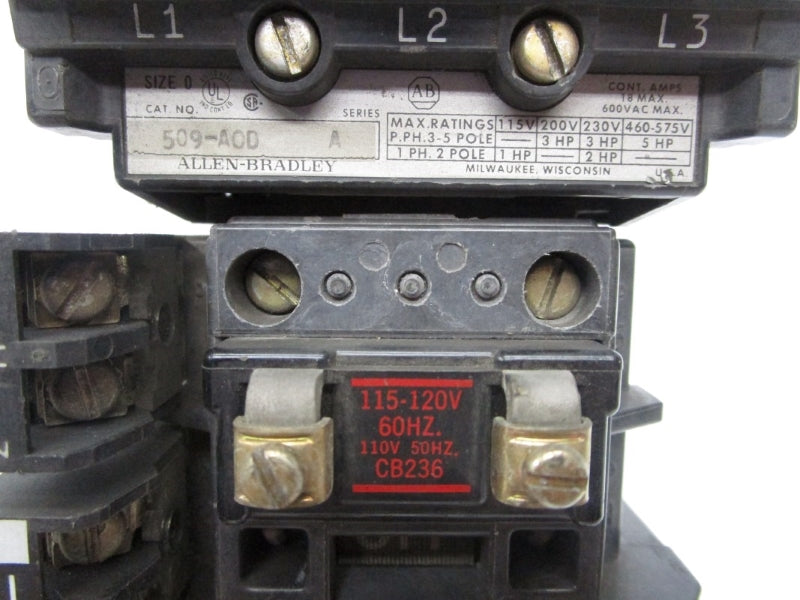ALLEN BRADLEY 509-AOD SER. A 120V 18A UNMP
