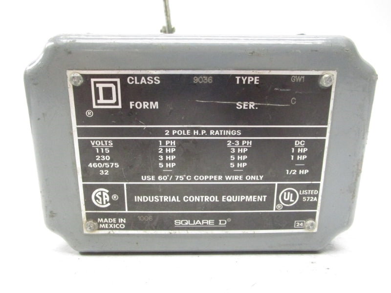 SQUARE D 9036GW1 SER. C 575V UNMP