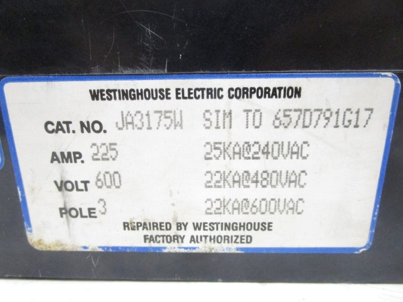 WESTINGHOUSE JA3175W 600VAC 225A UNMP