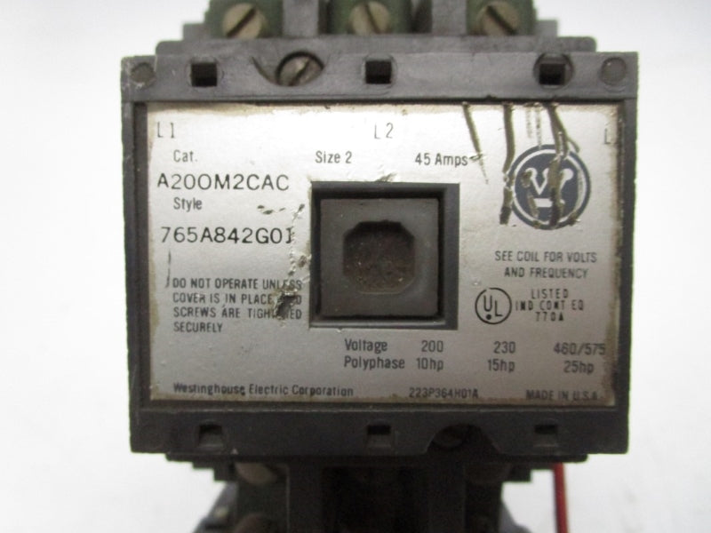 WESTINGHOUSE A200M2CAC 765A842G01 575V 45A UNMP
