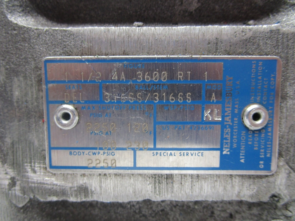 NELES JAMESBURY 4A3600RT1 2250PSI 1-1/2" NSNP